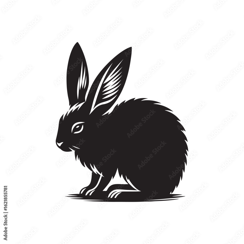 Obraz premium National Bilby Day Silhouette Vector Illustration, Solid White Background.