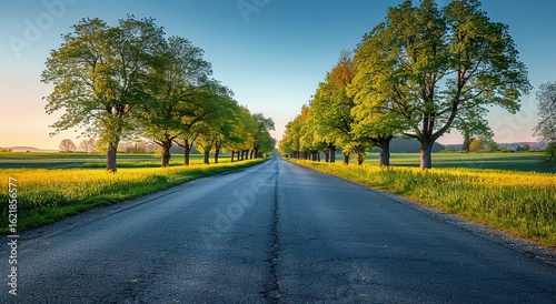A trail in a rural farmland landscape, suitable for landscape designs, urban planning concept renderings, material references, city promotions, outdoor product backdrops, etc.
