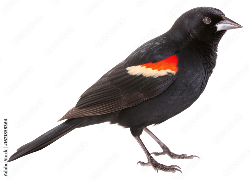 Obraz premium PNG Red winged blackbird animal white background wildlife.