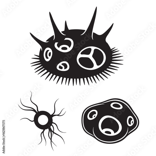 Dinoflagellate Silhouettes as a Microscopic Algae Set