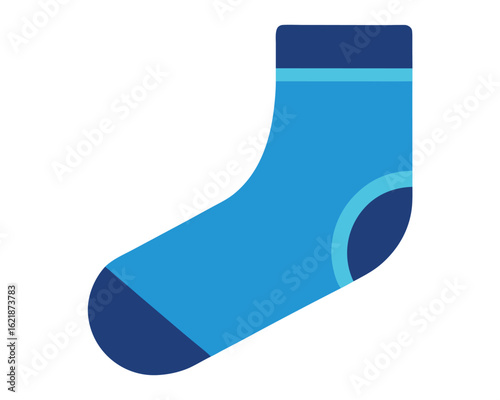 A blue sock is isolated on white background, ready to keep your feet warm Ai Generated