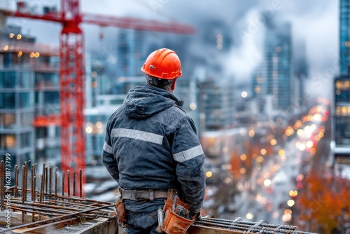 Construction worker on a building site