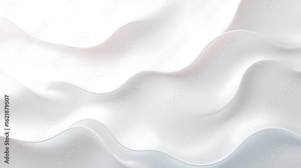 Fototapeta premium Abstract white wavy ripples background.