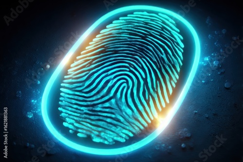 Glowing Fingerprint on Dark
