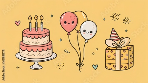birthday card with cake