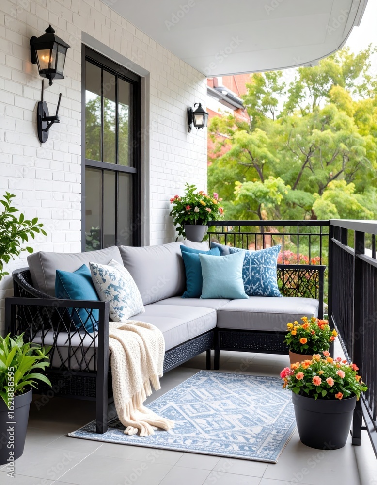 Obraz premium Modern balcony seating area (1)