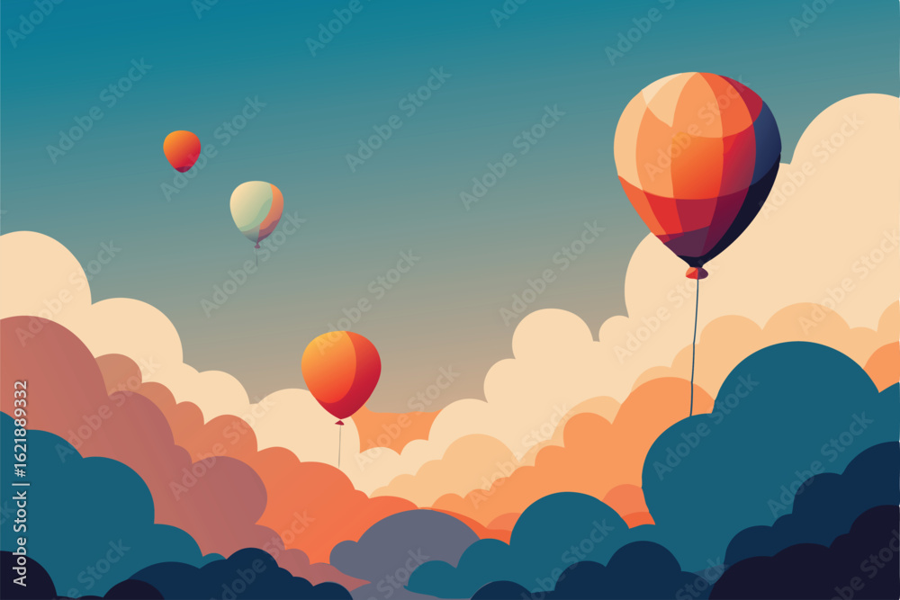 Naklejka premium hot air balloons