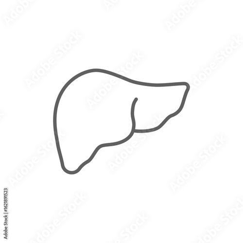 Liver Icon, Human Organ Symbol, Medical Outline Illustration, Editable Stroke