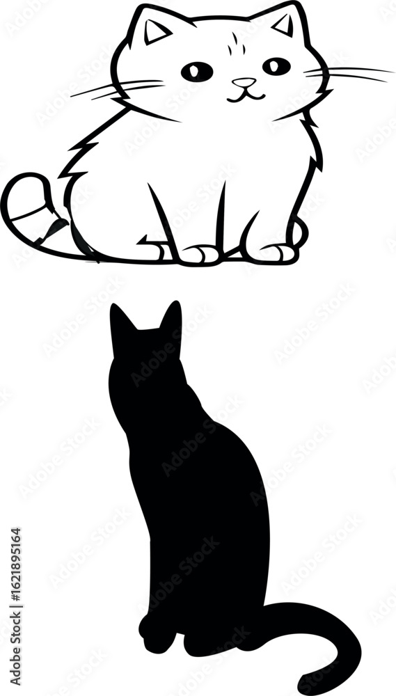 Obraz premium Printable cat design black and white