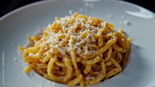 Wallpaper Mural Delicate cacio e pepe pasta with grated pecorino cheese sprinkling on top Torontodigital.ca