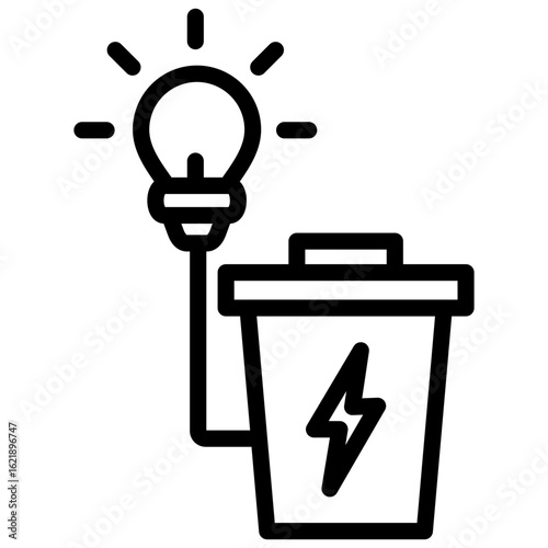 Waste-to-Energy line icon