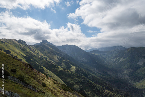 Obraz na płótnie Widoki górskie, z Kasprowego Wierchu na hale Kondratową