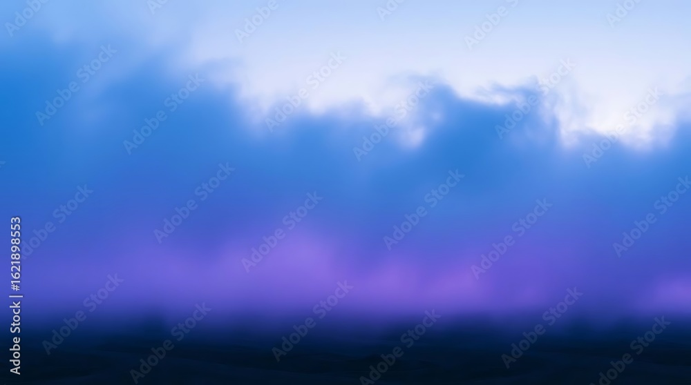 Obraz premium Fantasy landscape with dark blue fog in the sky.