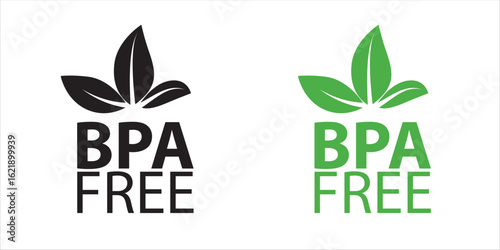 BPA Free Badges Logo Concept BPA Free Certified Badges for food and beverages product packaging label vector Illustration