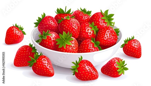 Fresh strawberries in a white bowl (1)