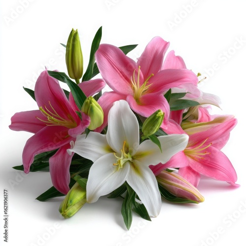 Pink and White Lily Flower Arrangement lilies flowers