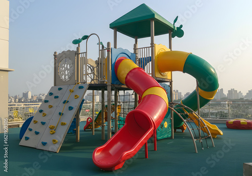 Colorful rooftop playground
