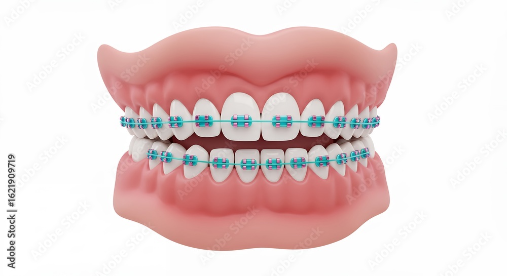 Obraz premium Model mouth with braces