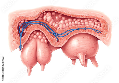 Cow udder anatomy cross section