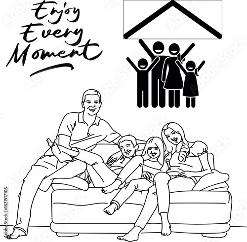 Printable happy family moment
