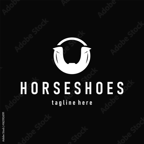Horseshoe logo concept, illustration of a vintage retro symbol, a simple, modern Texas horseshoe concept and as a symbol of a product brand or template illustration.