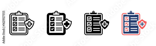 Insurance Plan icon sheet multiple style collection