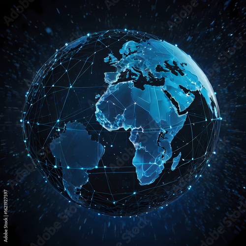 Global network connecting the world, showcasing technology and digital communication future innovation