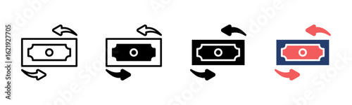 Cash Flow icon sheet multiple style collection