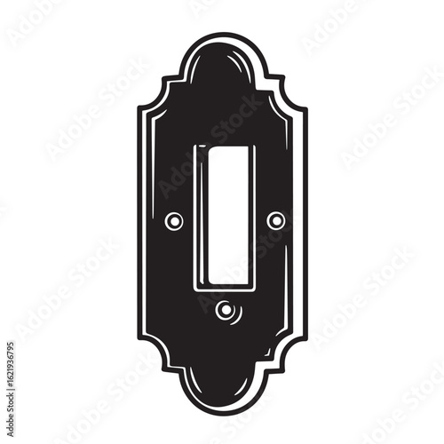 Elegant vintage light switch with ornate design and classic retro style in monochrome