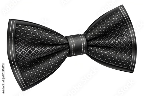 black bow tie  isolated on solid white background