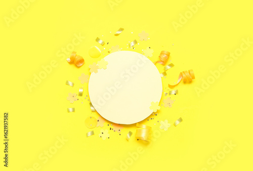 Blank yellow circle with fe...