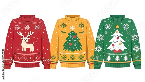 traditional christmas clothes  isolated on solid white background