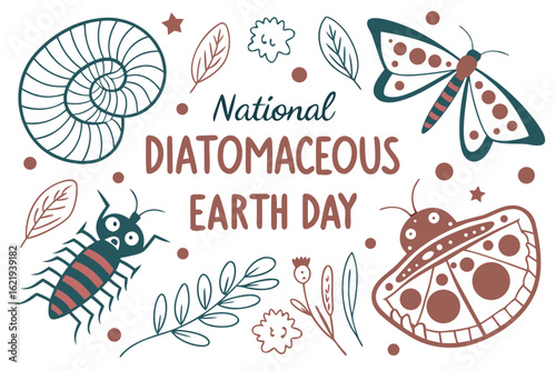 NATIONAL DIATOMACEOUS EARTH DAY vector illustration