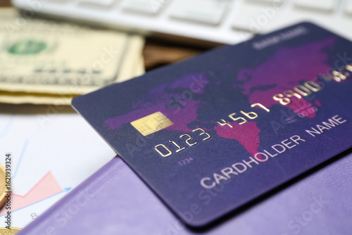 Credit card with notebook a...