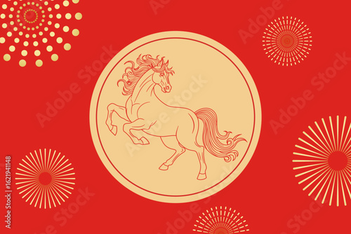 Red cover for the Chinese Year of the Horse