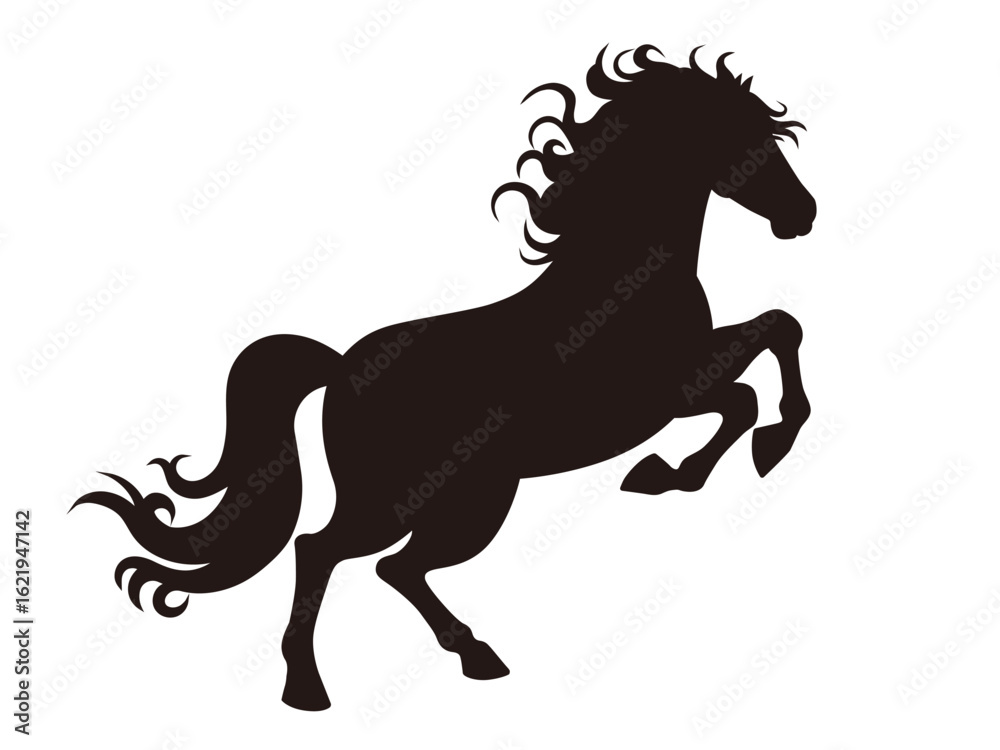 Obraz premium A vector horse in silhouette style