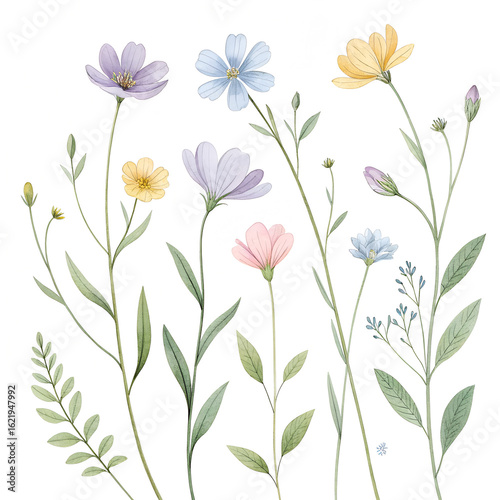 Pink flowers and green leaves create a seamless floral vector pattern for a spring or summer background design