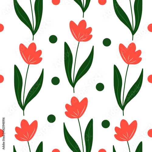 Floral Seamless Pattern On white Background