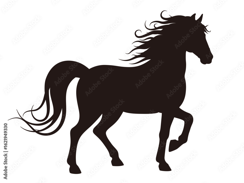 Obraz premium A vector horse in silhouette style