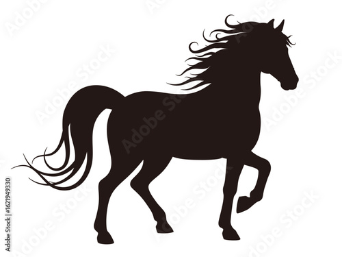 A vector horse in silhouette style
