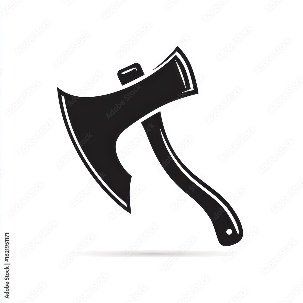 Black Hatchet Illustration on White Background Black Hatchet Illustration on White Background