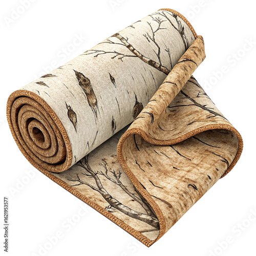 Cozy birch bark patterned rug adds natural warmth and rustic charm to any home decor setting