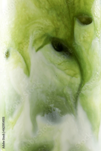 Macro Image of a Matcha Latte,