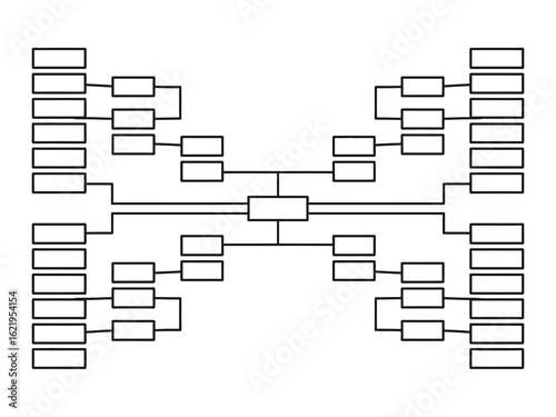 Blank tournament bracket diagram for competition planning