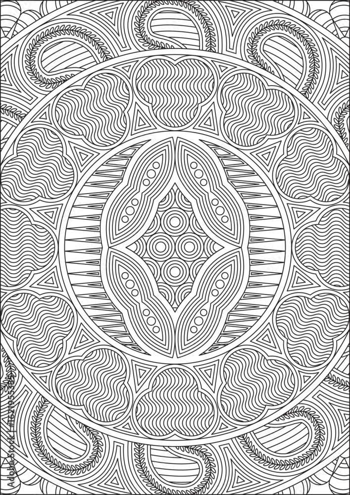 Fototapeta premium Adult Anti Stress Coloring Page Color Therapy Vector