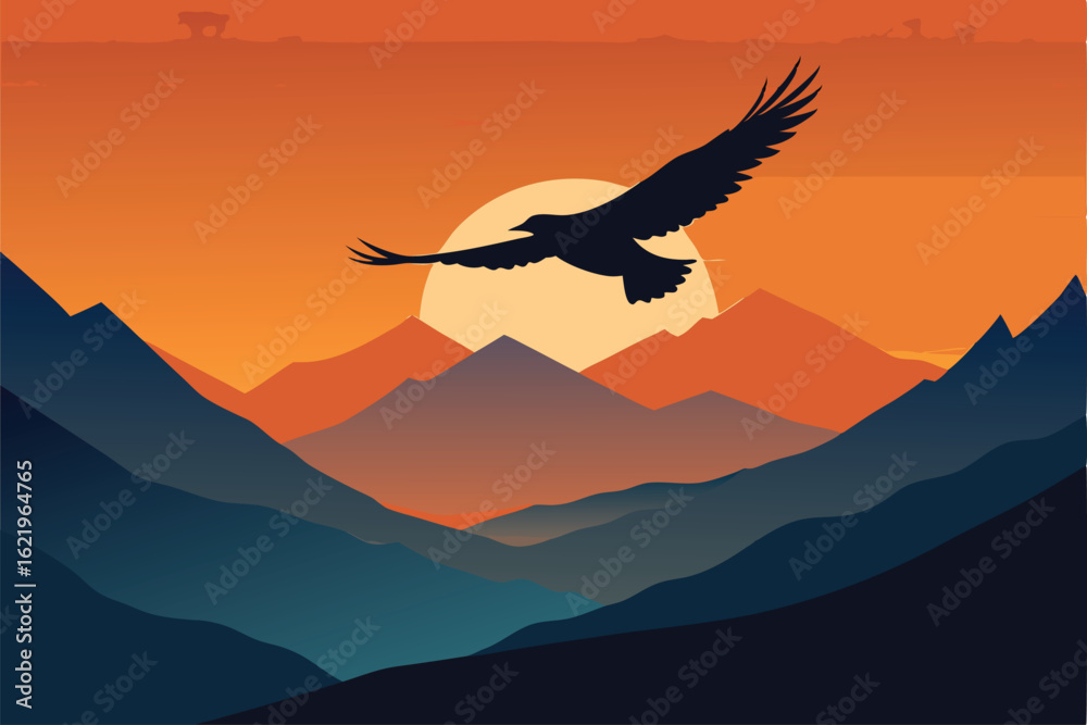 Fototapeta premium silhouette of eagle