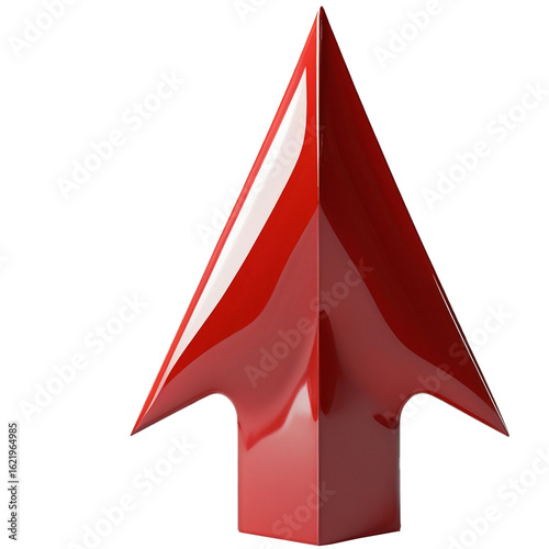 Red Graphic 3D Arrow on transparent background