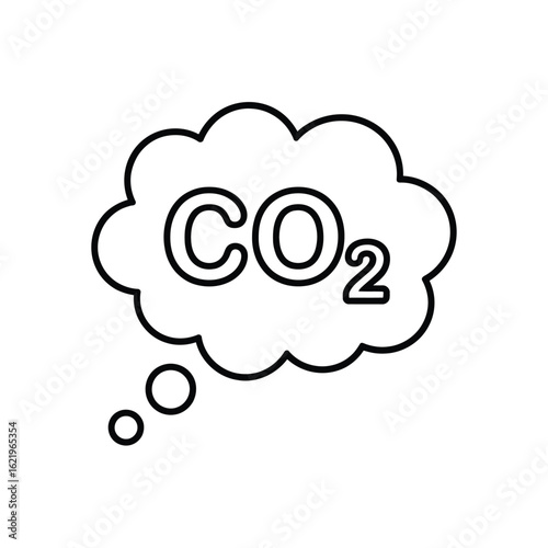 Carbon dioxide thought bubble icon