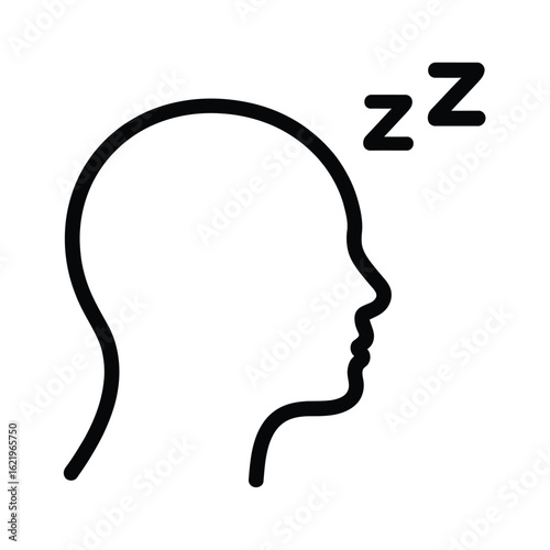 Sleeping person icon with zzz symbols
