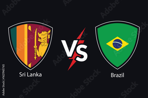 Sri lanka versus brazil sports match emblem comparison